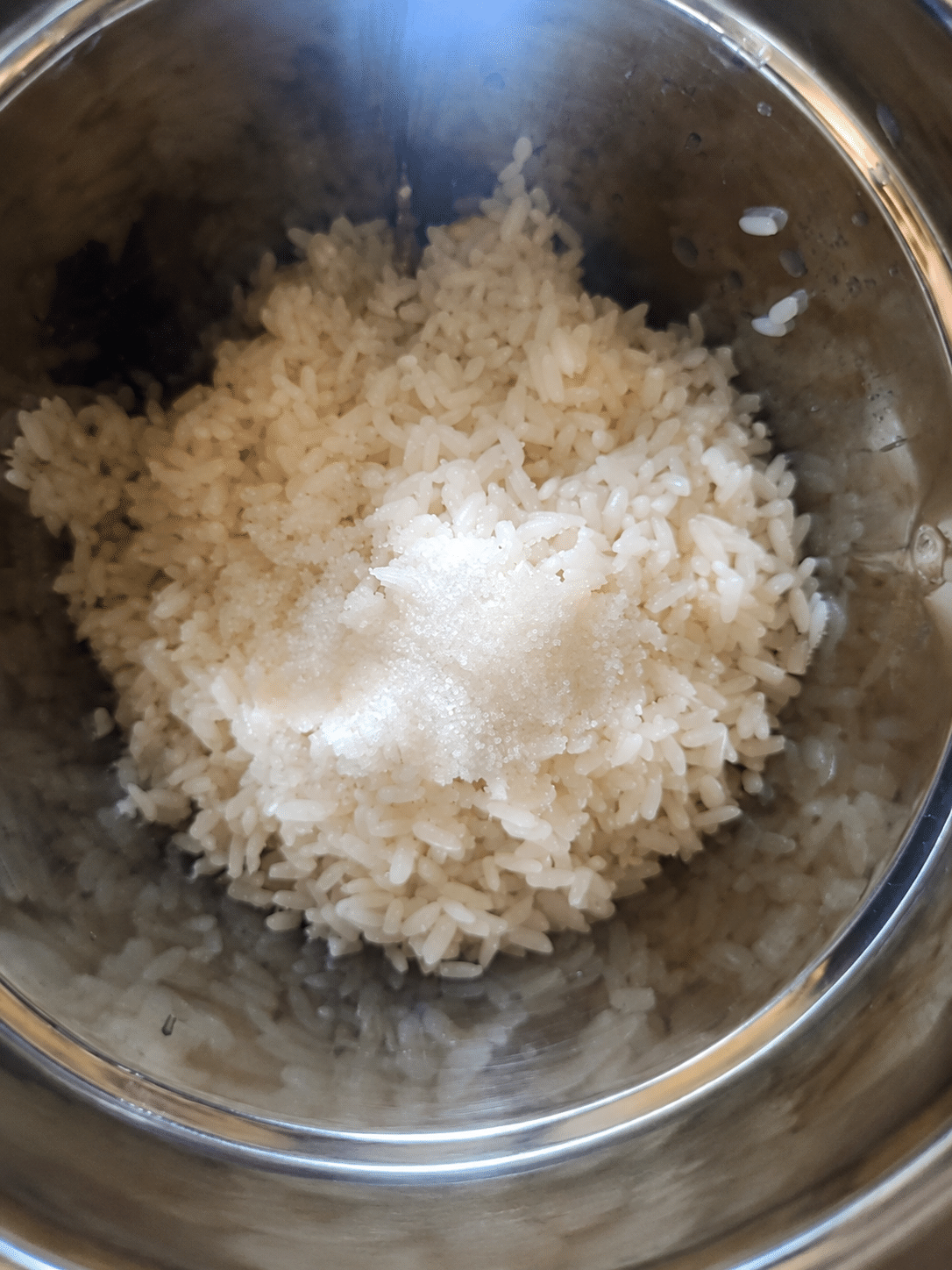 Soaked rice added to the jackfruit mixture
