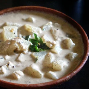 Boldhu kajipu with ash gourd in a coconut and mustard sauce