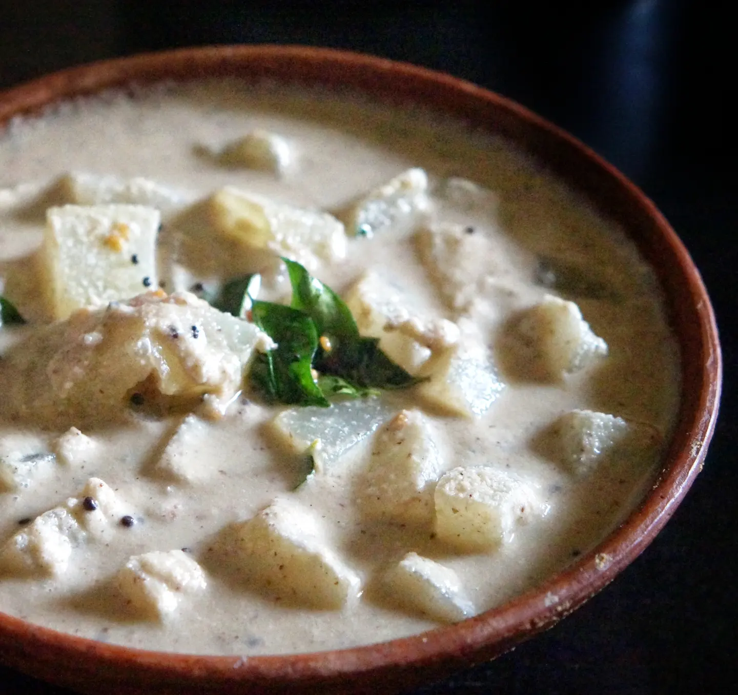 Boldhu kajipu with ash gourd in a coconut and mustard sauce